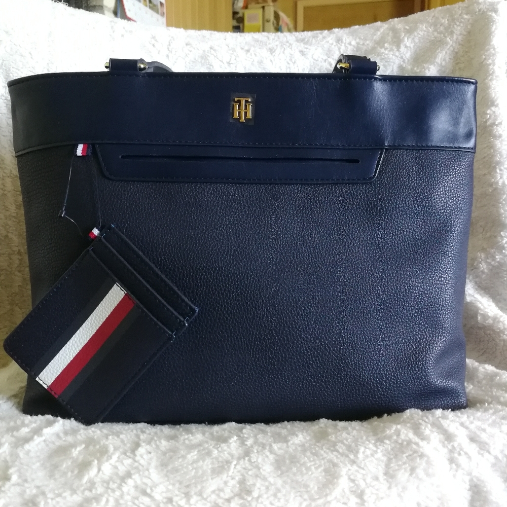 Tommy Hilfiger tote with card holder.
